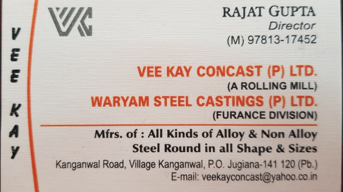 VeeKay Concast Steel rolling mill